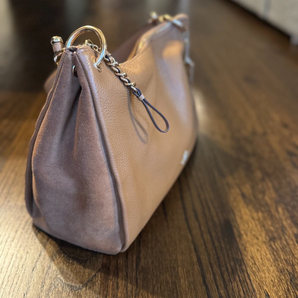 Coach Carriage Camel Leather & Suede Bag + Matching Wallet - Picture 4 of 12